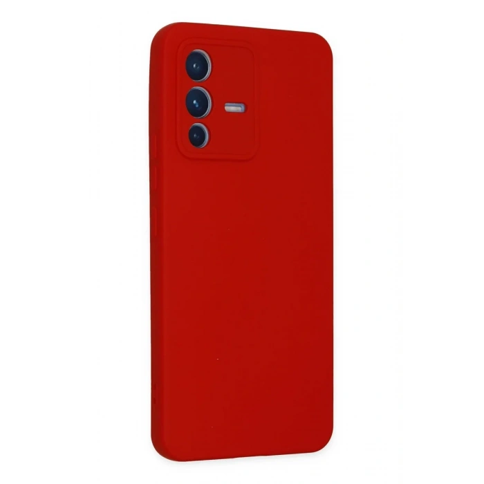 Newface Vivo V23 5G Kılıf Nano içi Kadife Silikon - Kırmızı