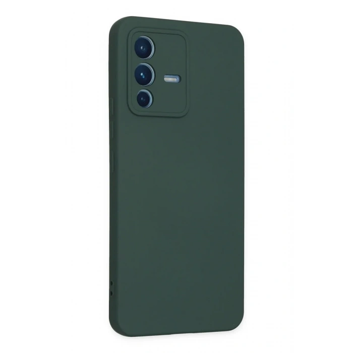 Newface Vivo V23 5G Kılıf Nano içi Kadife Silikon - Koyu Yeşil