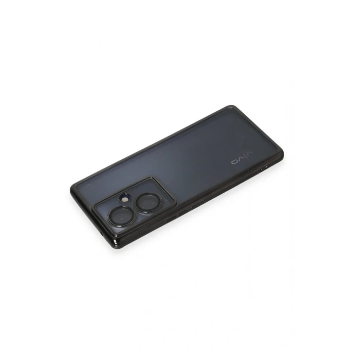 Newface Vivo V29 Lite Kılıf Razer Lensli Silikon - Siyah