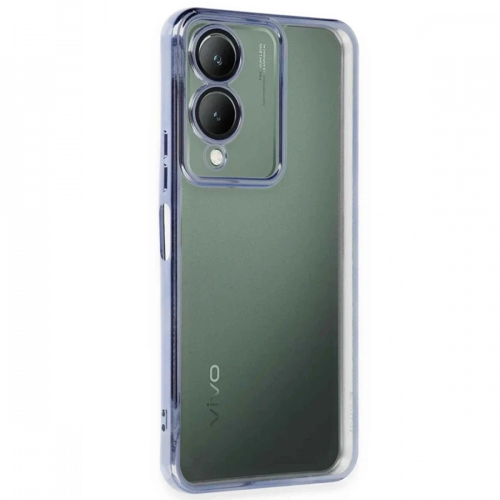 Newface Vivo Y17S Kılıf Razer Lensli Silikon - Açık Mavi