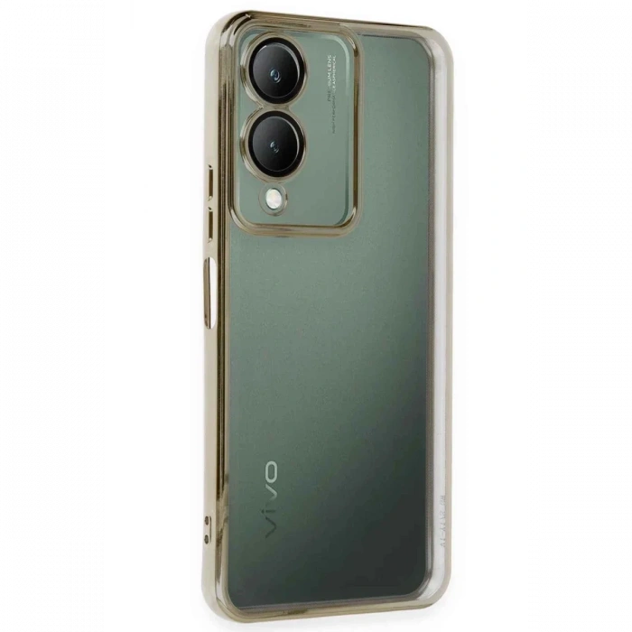 Newface Vivo Y17S Kılıf Razer Lensli Silikon - Gold