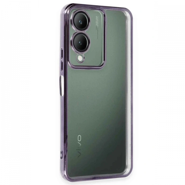 Newface Vivo Y17S Kılıf Razer Lensli Silikon - Mor