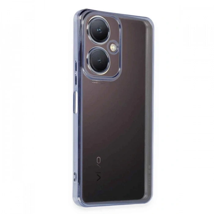 Newface Vivo Y27 Kılıf Razer Lensli Silikon - Açık Mavi