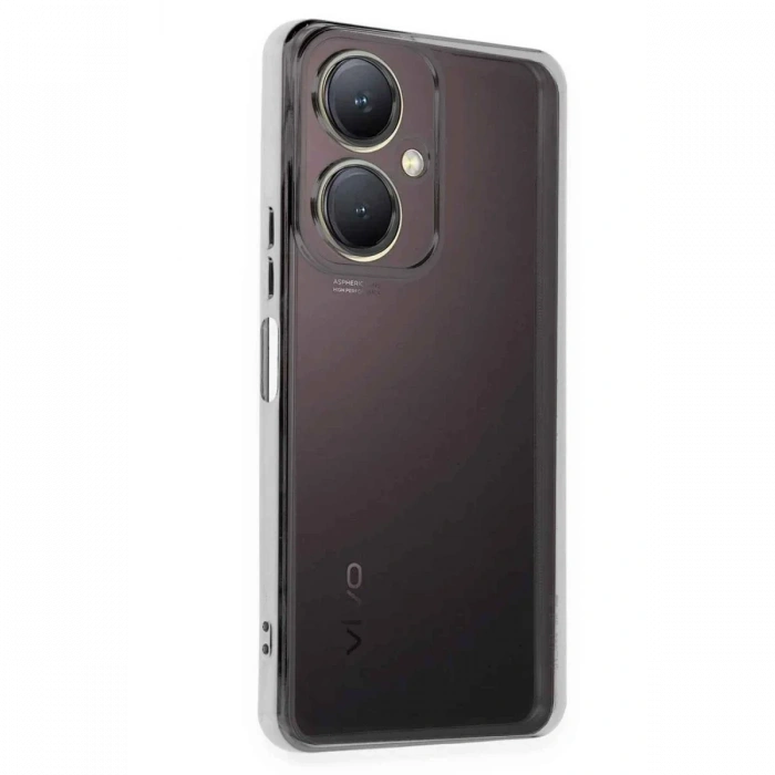 Newface Vivo Y27 Kılıf Razer Lensli Silikon - Gümüş