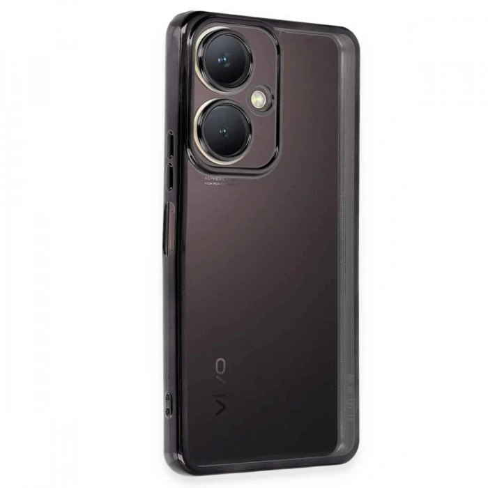 Newface Vivo Y27 Kılıf Razer Lensli Silikon - Siyah