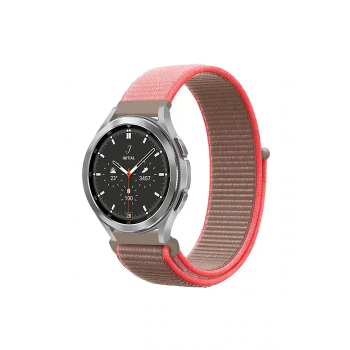 Newface Watch 22mm Hasırlı Cırtcırtlı Kordon - Pembe