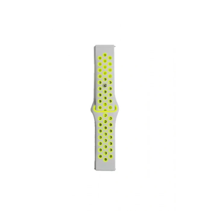 Newface Watch 22mm Spor Delikli Kordon - Gri-yeşil