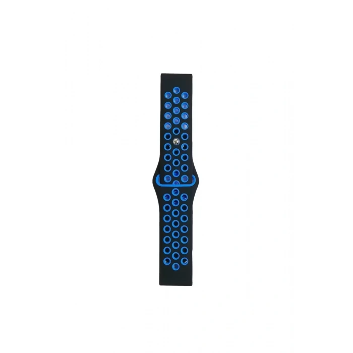 Newface Watch 22mm Spor Delikli Kordon - Siyah-mavi