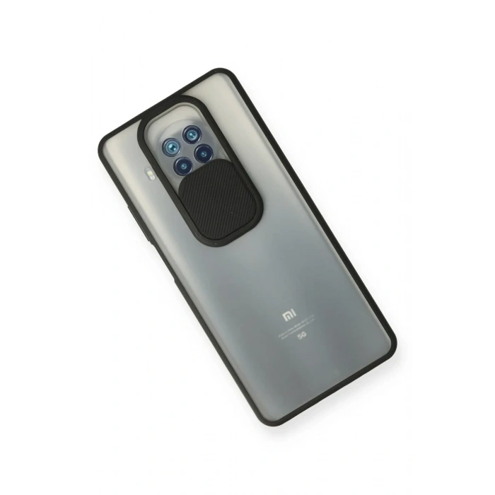 Newface Xiaomi Mi 10T Lite Kılıf Palm Buzlu Kamera Sürgülü Silikon - Siyah