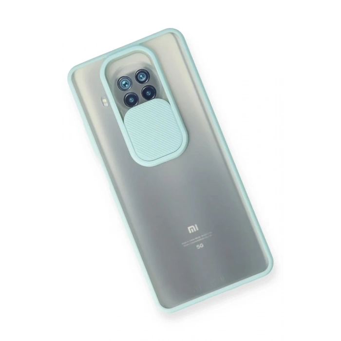 Newface Xiaomi Mi 10T Lite Kılıf Palm Buzlu Kamera Sürgülü Silikon - Turkuaz