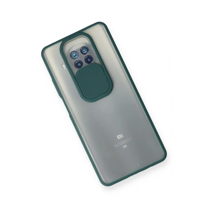 Newface Xiaomi Mi 10T Lite Kılıf Palm Buzlu Kamera Sürgülü Silikon - Yeşil