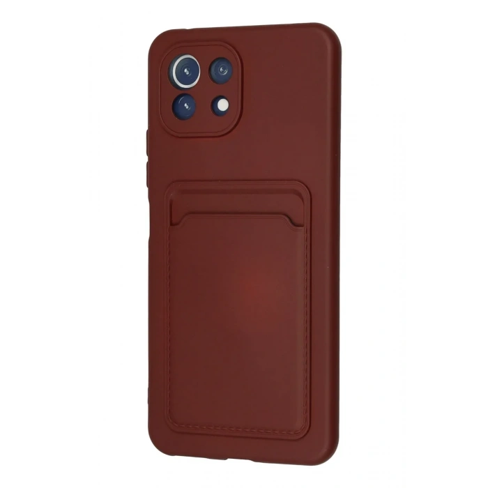 Newface Xiaomi Mİ 11 Lite Kılıf Kelvin Kartvizitli Silikon - Bordo