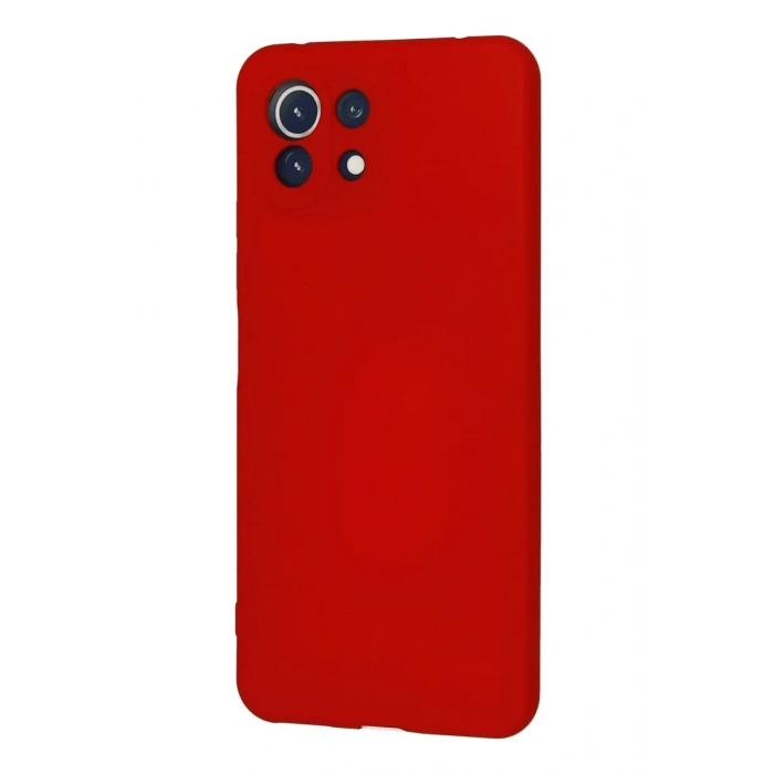 Newface Xiaomi Mİ 11 Lite Kılıf Nano içi Kadife Silikon - Kırmızı