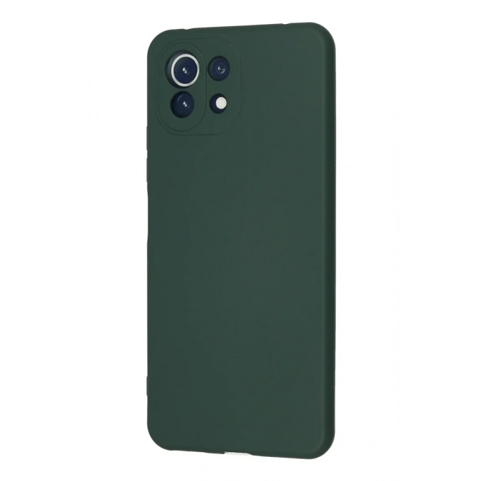 Newface Xiaomi Mİ 11 Lite Kılıf Nano içi Kadife Silikon - Koyu Yeşil