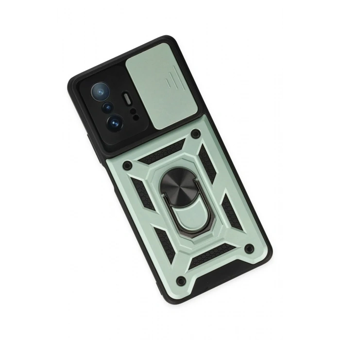 Newface Xiaomi Mi 11T Pro Kılıf Pars Lens Yüzüklü Silikon - Yeşil
