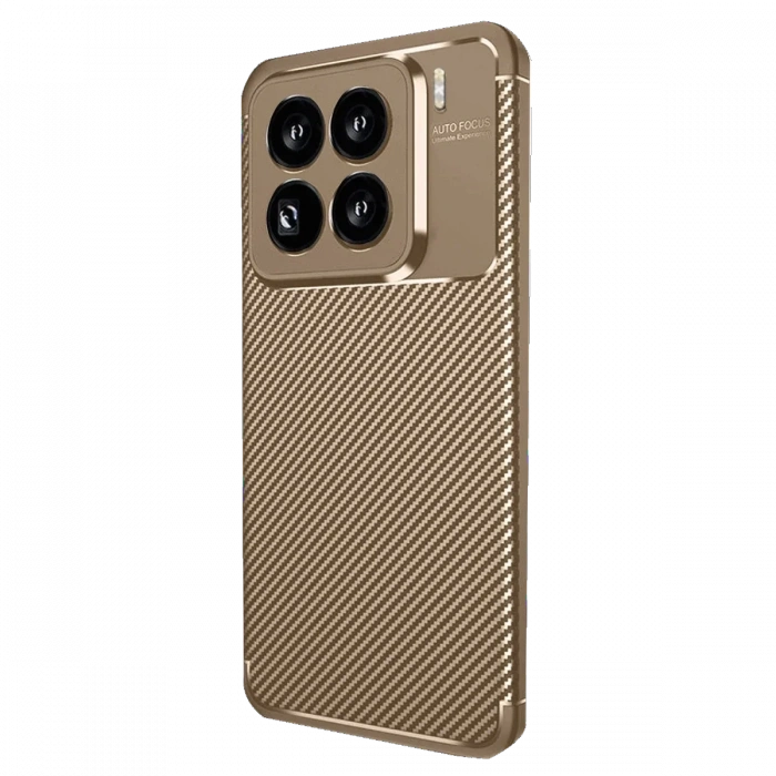 Newface Xiaomi Mi 15 Pro Kılıf Auto Focus Karbon Kapak - Kahverengi