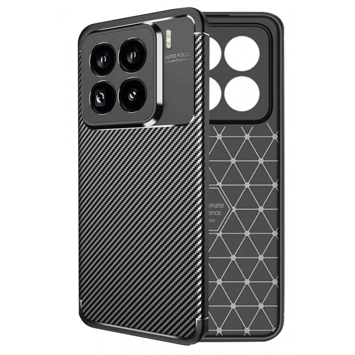 Newface Xiaomi Mi 15 Pro Kılıf Auto Focus Karbon Kapak - Siyah