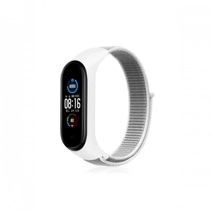 Newface Xiaomi Mi Band 4 Hasırlı Cırtcırtlı Kordon - Beyaz