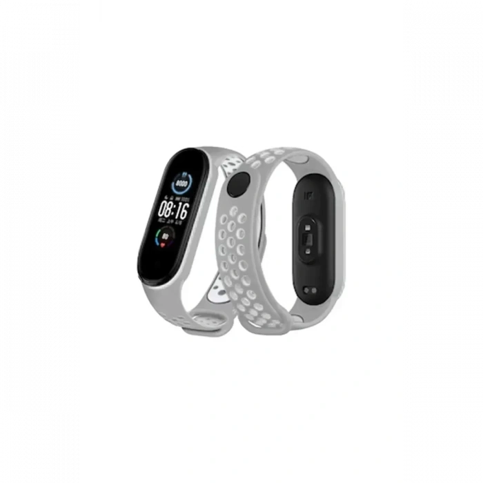 Newface Xiaomi Mi Band 4 Spor Delikli Kordon - Gri-beyaz