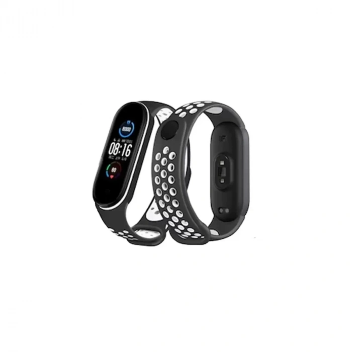 Newface Xiaomi Mi Band 4 Spor Delikli Kordon - Siyah-beyaz