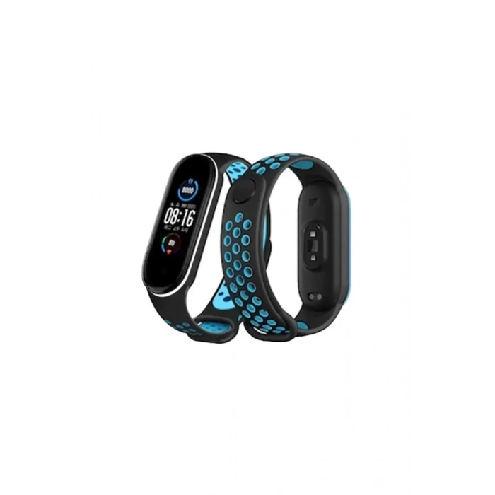 Newface Xiaomi Mi Band 4 Spor Delikli Kordon - Siyah-turkuaz