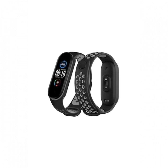 Newface Xiaomi Mi Band 7 Spor Delikli Kordon - Siyah-gri