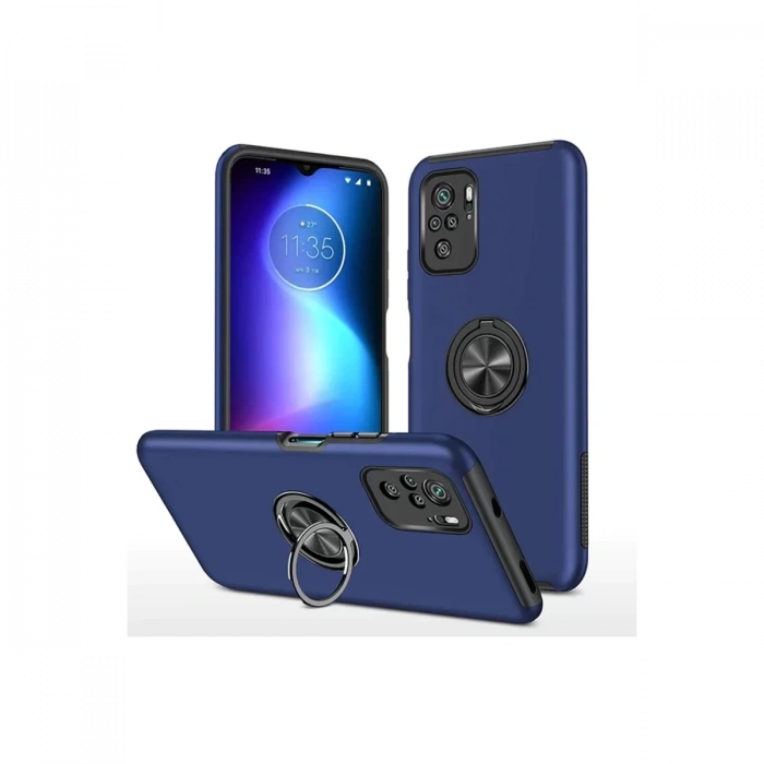 Newface Xiaomi Poco F3 Kılıf Elit Yüzüklü Kapak - Lacivert