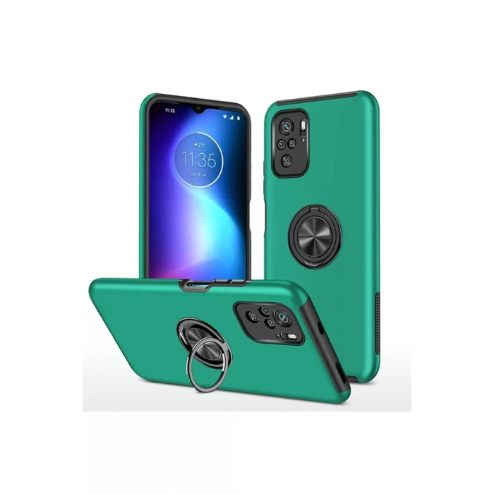 Newface Xiaomi Poco F3 Kılıf Elit Yüzüklü Kapak - Yeşil