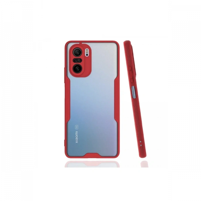 Newface Xiaomi Poco F3 Kılıf Platin Silikon - Kırmızı
