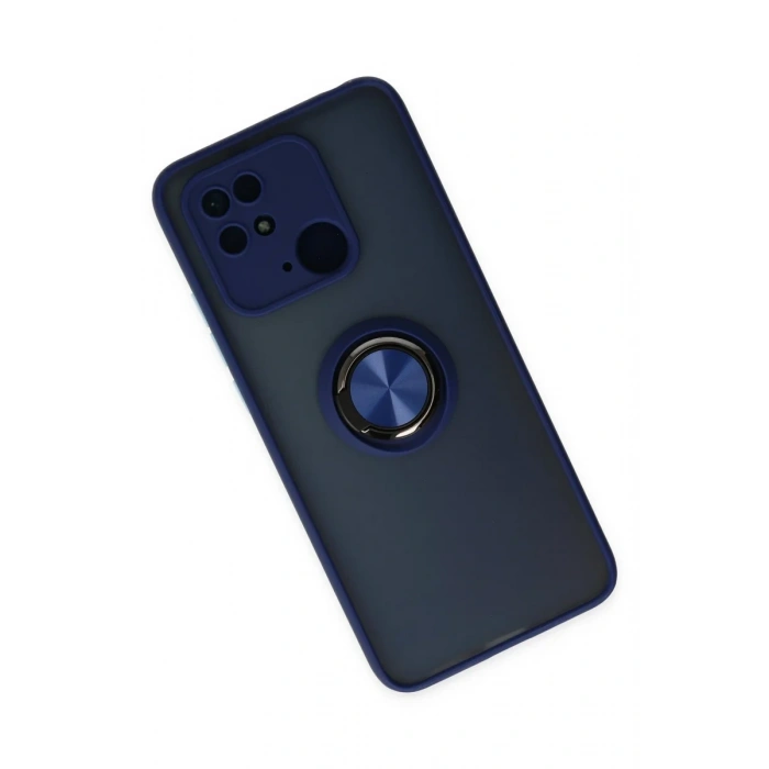 Newface Xiaomi Redmi 10C Kılıf Montreal Yüzüklü Silikon Kapak - Lacivert