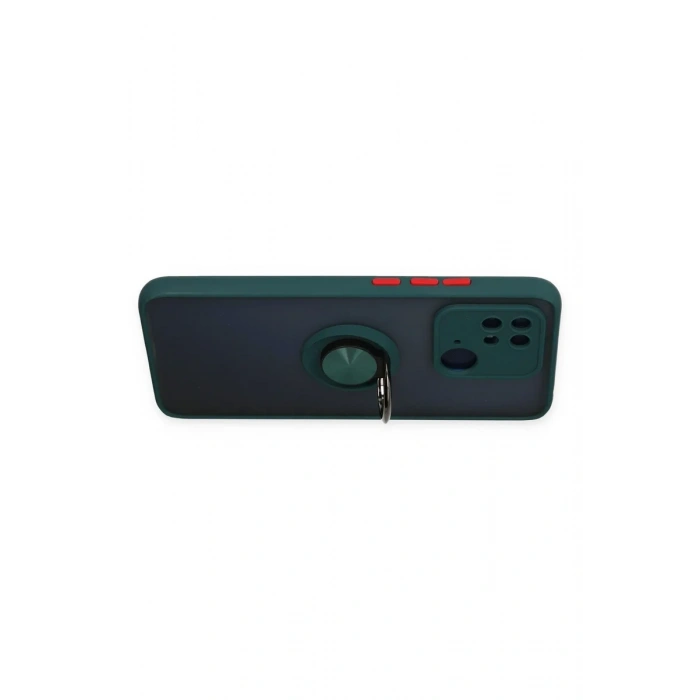 Newface Xiaomi Redmi 10C Kılıf Montreal Yüzüklü Silikon Kapak - Yeşil