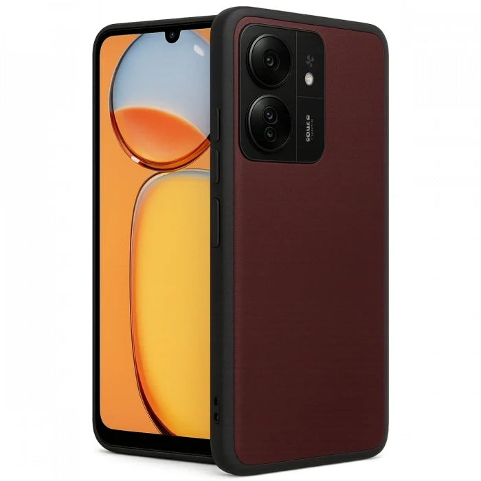 Newface Xiaomi Redmi 13C Kılıf Aras Deri Kapak - Bordo