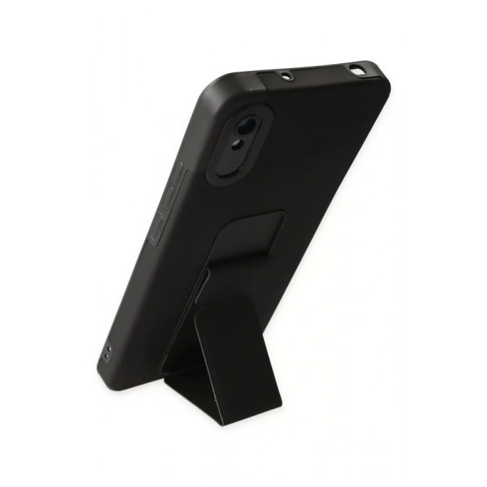 Newface Xiaomi Redmi 9A Kılıf Mega Standlı Silikon - Siyah