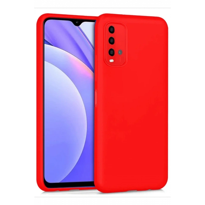 Newface Xiaomi Redmi 9T Kılıf Nano içi Kadife Silikon - Kırmızı