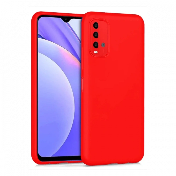 Newface Xiaomi Redmi 9T Kılıf Nano içi Kadife Silikon - Kırmızı