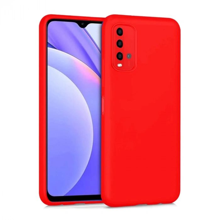 Newface Xiaomi Redmi 9T Kılıf Nano içi Kadife Silikon - Kırmızı
