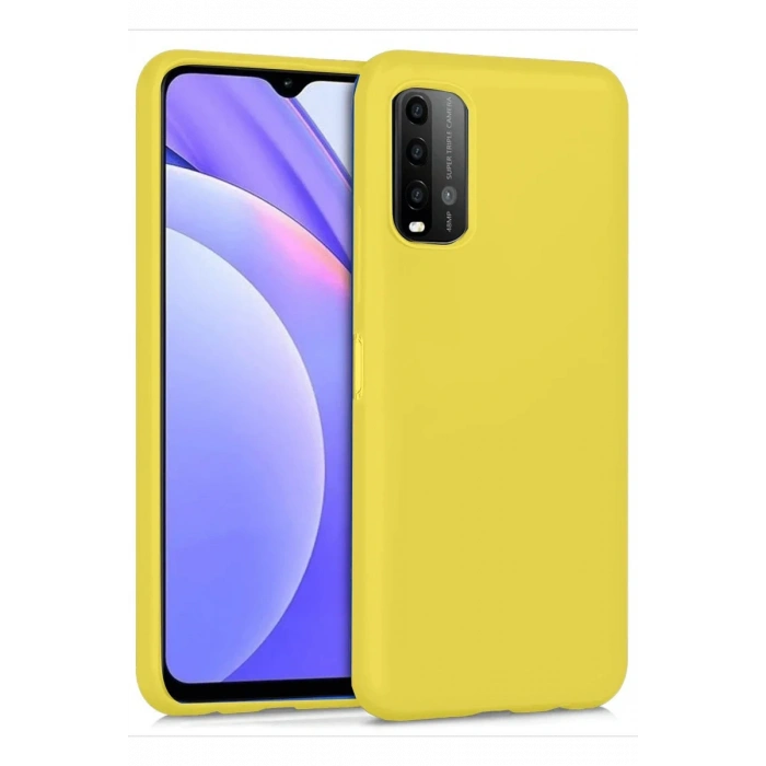 Newface Xiaomi Redmi 9T Kılıf Nano içi Kadife Silikon - Sarı