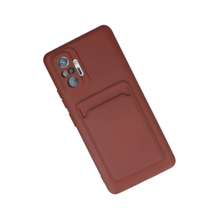 Newface Xiaomi Redmi Note 10 Pro Kılıf Kelvin Kartvizitli Silikon - Bordo