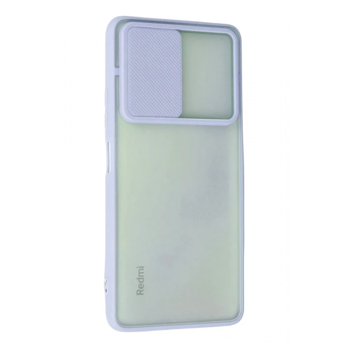 Newface Xiaomi Redmi Note 10 Pro Kılıf Palm Buzlu Kamera Sürgülü Silikon - Lila