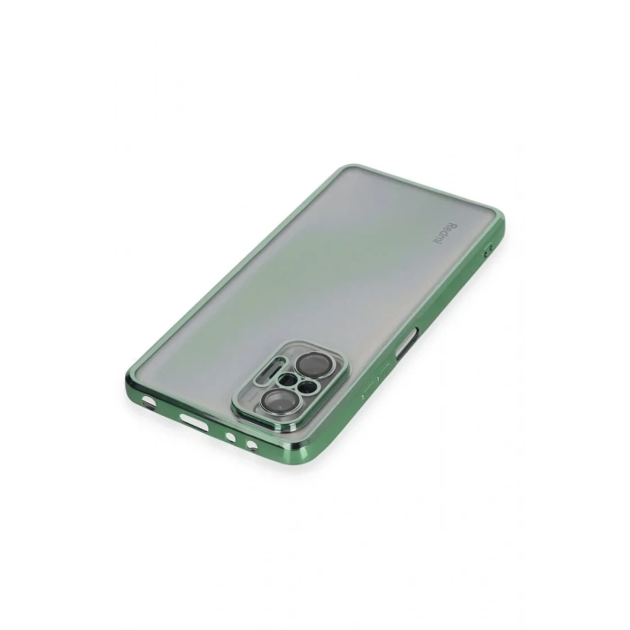 Newface Xiaomi Redmi Note 10 Pro Kılıf Razer Lensli Silikon - Yeşil