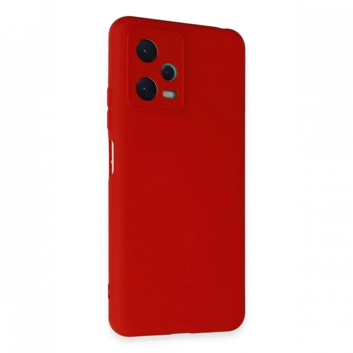 Newface Xiaomi Redmi Note 12 5G Kılıf Nano içi Kadife Silikon - Kırmızı