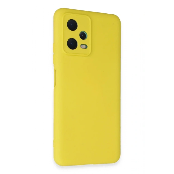Newface Xiaomi Redmi Note 12 5G Kılıf Nano içi Kadife Silikon - Sarı