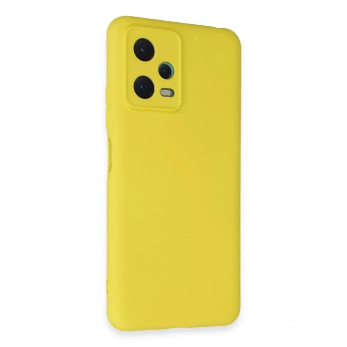 Newface Xiaomi Redmi Note 12 5G Kılıf Nano içi Kadife Silikon - Sarı