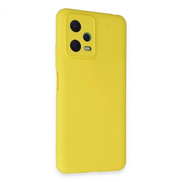 Newface Xiaomi Redmi Note 12 5G Kılıf Nano içi Kadife Silikon - Sarı