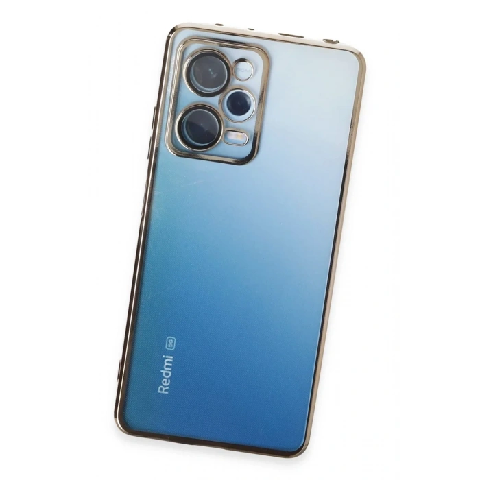 Newface Xiaomi Redmi Note 12 Pro 5G Kılıf Razer Lensli Silikon - Gold