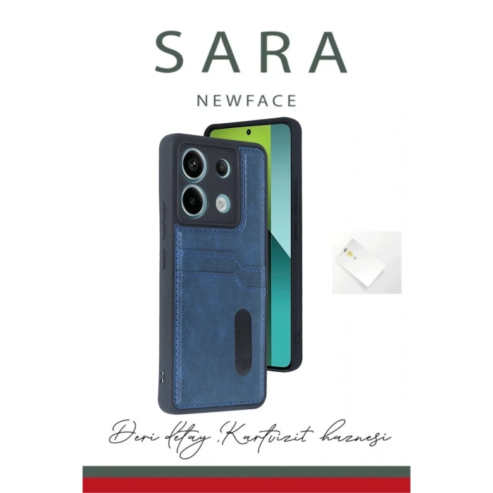 Newface Xiaomi Redmi Note 13 Pro 4G Kılıf Sara Kartvizitli Deri Kılıf - Taba