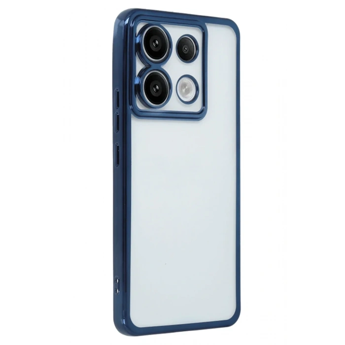Newface Xiaomi Redmi Note 13 Pro 5G Kılıf Razer Lensli Silikon - Sierra Blue