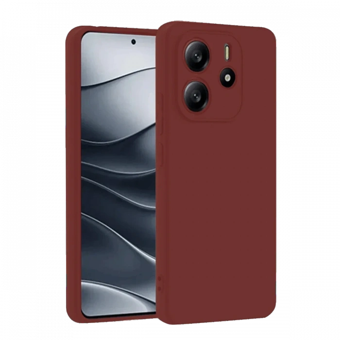 Newface Xiaomi Redmi Note 14 4G Kılıf First Silikon - Bordo
