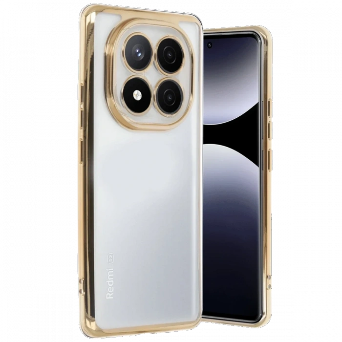 Newface Xiaomi Redmi Note 14 Pro 4G Kılıf Razer Lensli Silikon - Gold