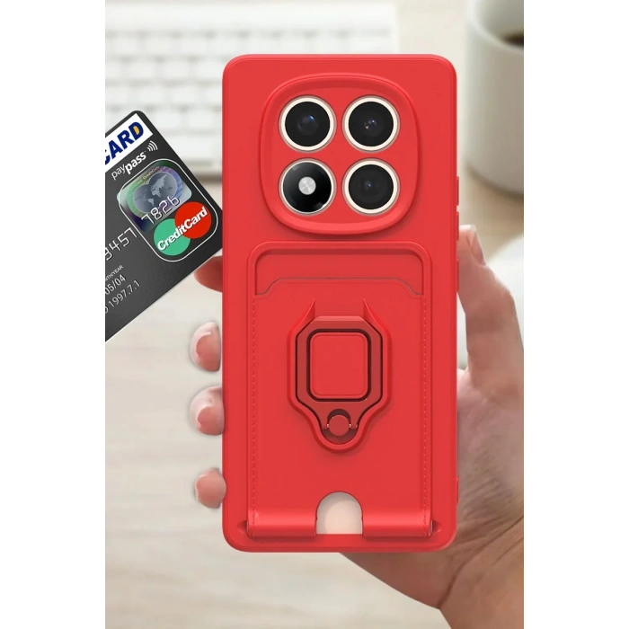 Newface Xiaomi Redmi Note 14 Pro Plus Kılıf Zuma Kartvizitli Yüzüklü Silikon - Pembe